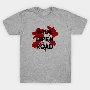Wide Open Road, burgundy & black T-Shirt
